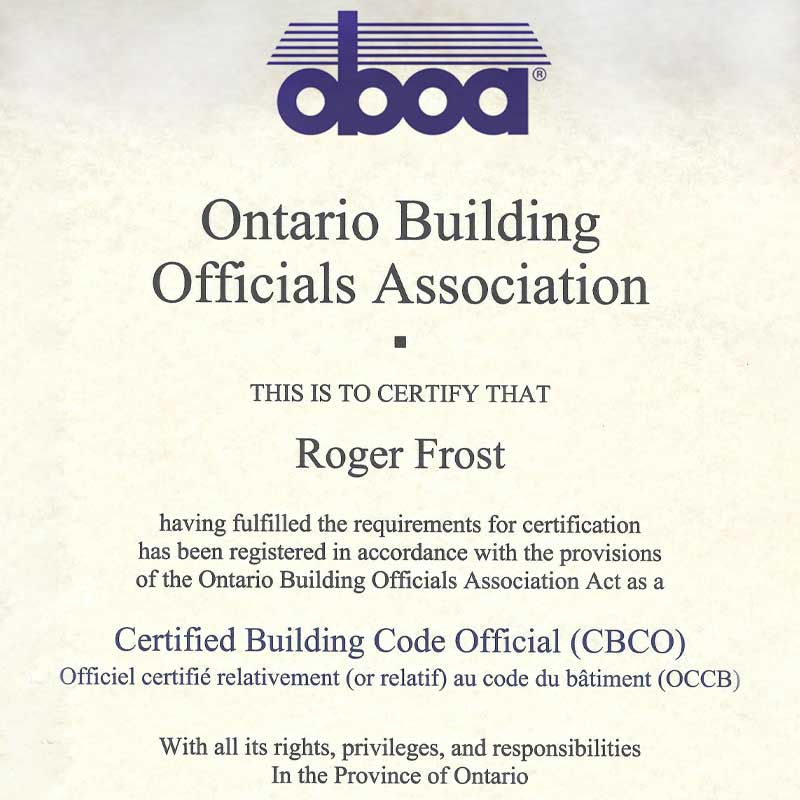 Certified Building Code Official - Ontario Building  Official Association